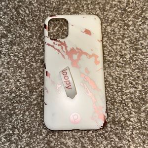 White and pink marble Loopy case - iPhone 11 with white and pink loopy